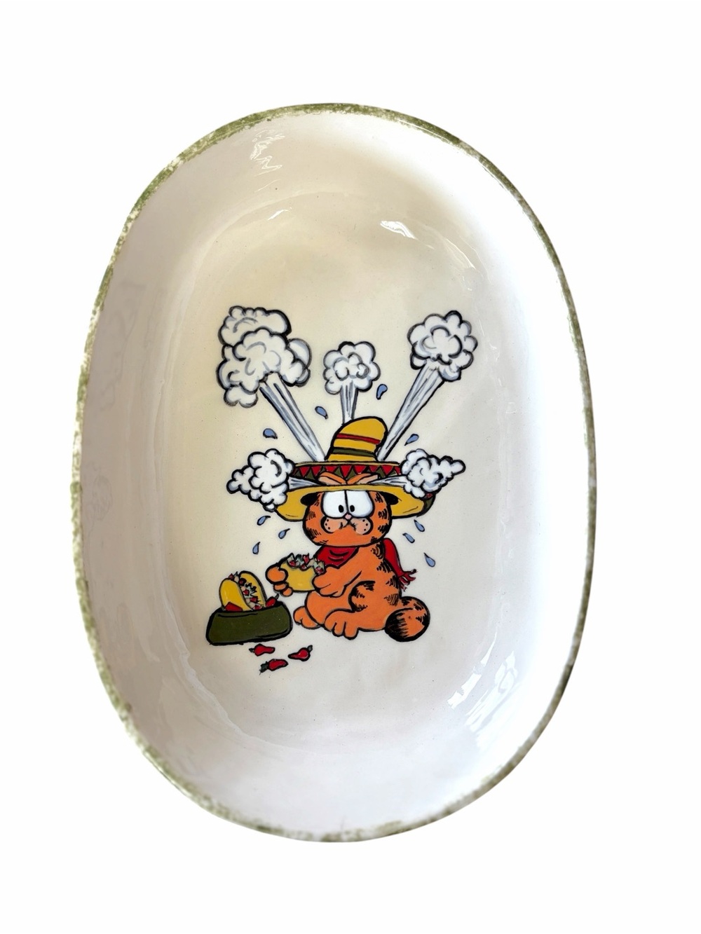 Garfield Eating Tacos Ceramic Serving Dish